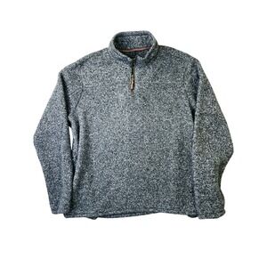 Alpine Sherpa Mens XXL Quarter Zip Fleece Pullover Gray Marled Mock Neck Sweater